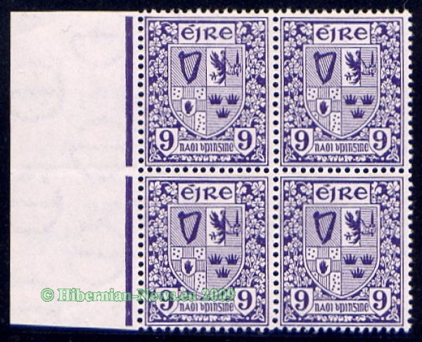 1940 9d Four Provinces with watermark inverted