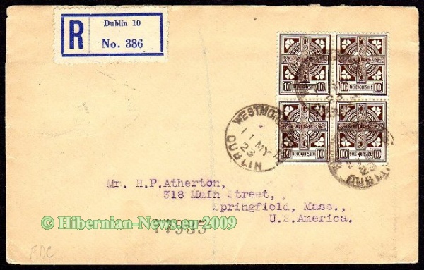 1923 wmk. Se 10d on First Day Cover
