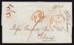 1846 Entire to Reims with octagonal PAID / AT /BELFAST