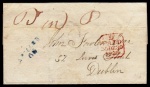 1829 Entire to Dublin with small ARMAGH / 66 in blue