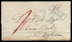 1845 Wrapper with very fine clear boxed PAID AT / NAVAN