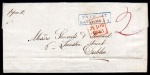 1843 Entire double letter with boxed PAID AT / BALLYMENA