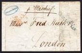 1847 EL from Rio with 8 + COVE / SHIP LETTER in blue