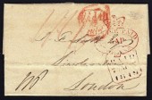 1819 EL to London with Crowned Garter EXCISE PAID / WS